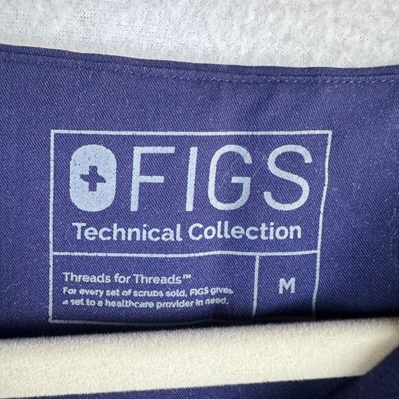 FIGS Technical Collection Scrubs Top Womens Medium Navy Medical Kasane Shirt - Picture 2 of 13